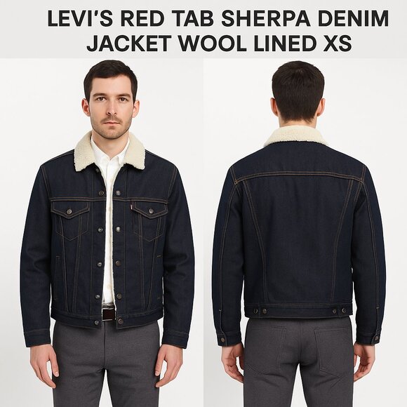 Levi's Other - Levi’s Red Tab Sherpa Denim Jacket Wool Lined XS